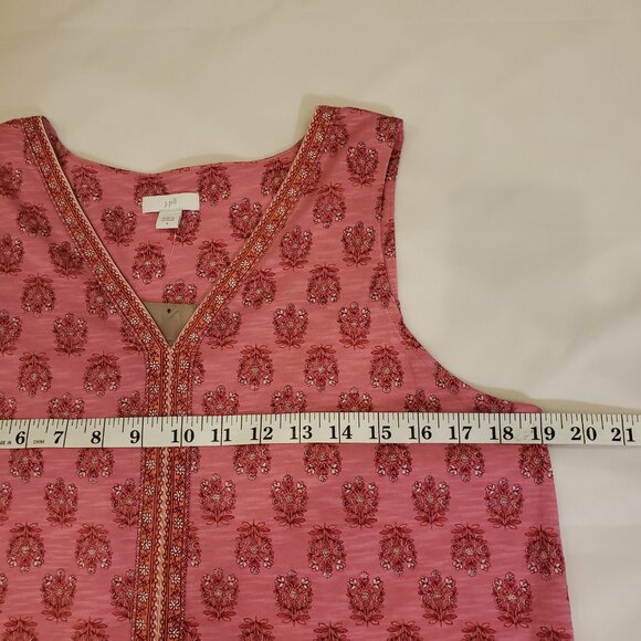 J. Jill Popover Sleeveless Pink Floral Tunic Tank Ladies Small - Picture 5 of 10